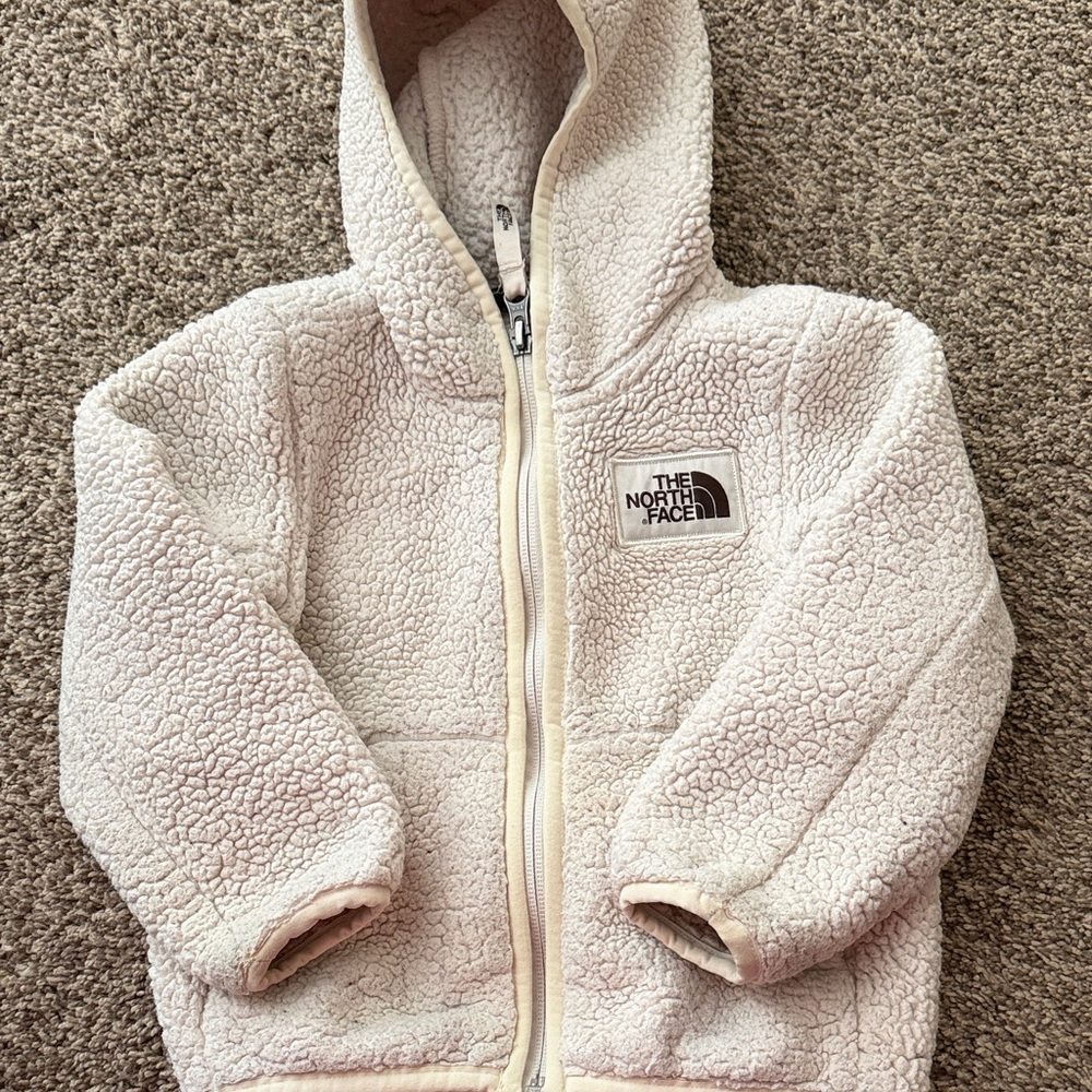 The North Face Cream Sherpa Hoodie Jacket